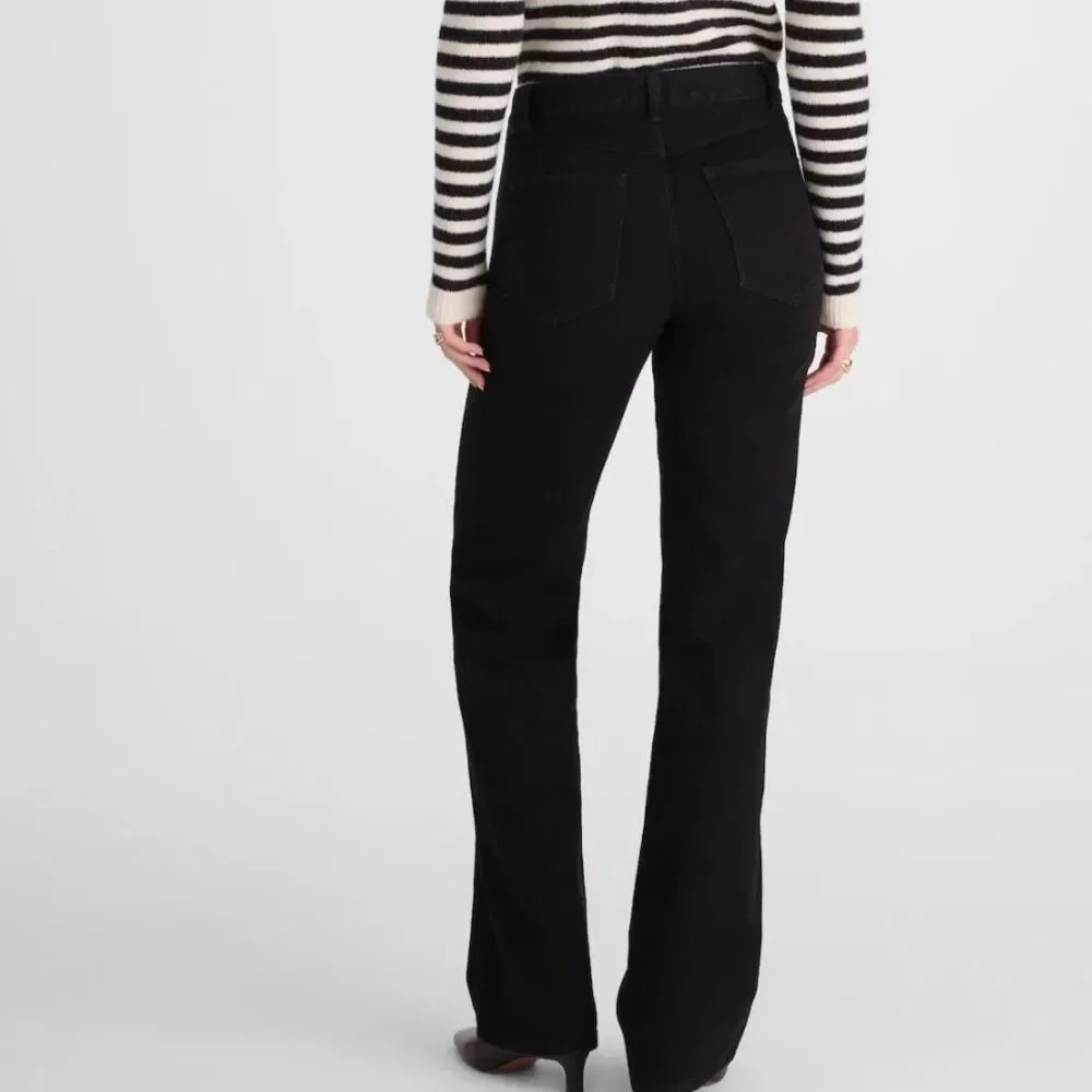 Madewell Cleo Straight Jeans W31 NWT Black Rinse High Rise Patch Pocket NX987
